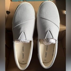 TOMS Light Gray Canvas Slip-Ons